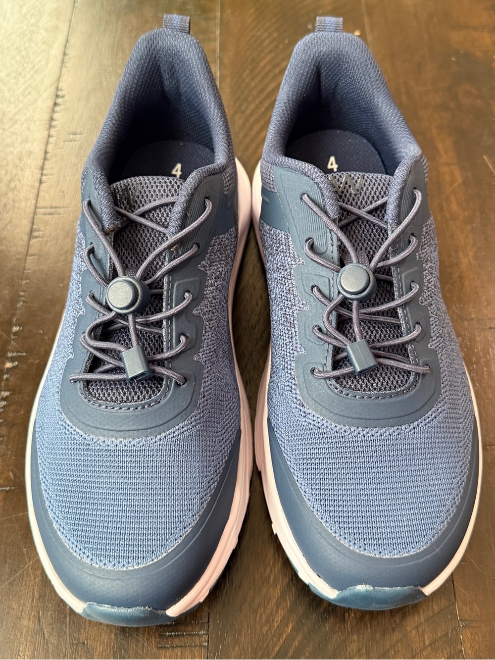 NWOT Athletic Works Navy Big Boys Size 4 Sneakers with White Soles